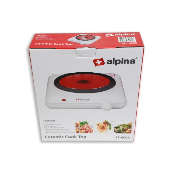 Glass Top Single Ceramic Hotplate - Alpina Appliances